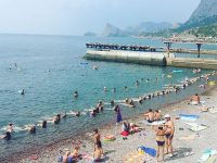 Пляж пансионата.